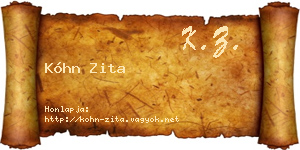 Kóhn Zita névjegykártya